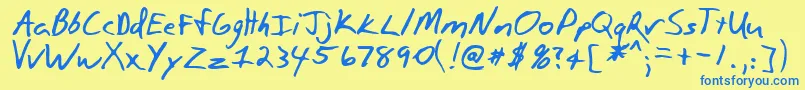 PaulsonRegular Font – Blue Fonts on Yellow Background