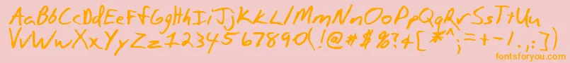 PaulsonRegular-Schriftart – Orangefarbene Schriften auf rosa Hintergrund