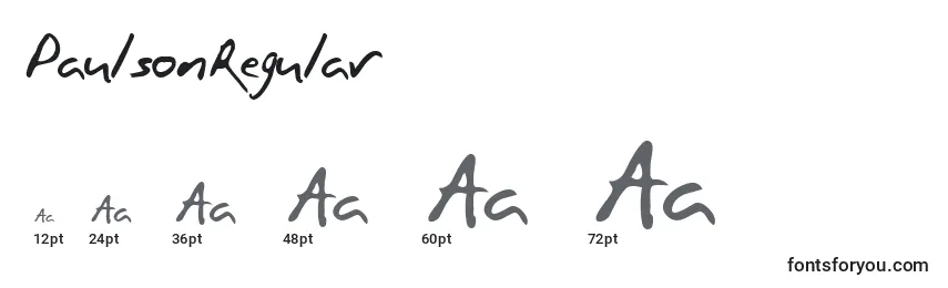 PaulsonRegular Font Sizes