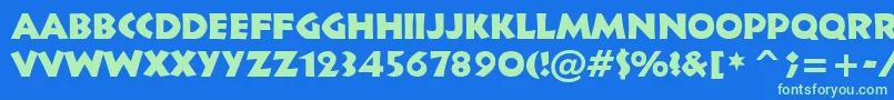 Informal011Bt Font – Green Fonts on Blue Background