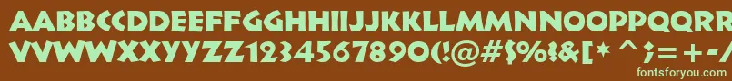 Informal011Bt Font – Green Fonts on Brown Background