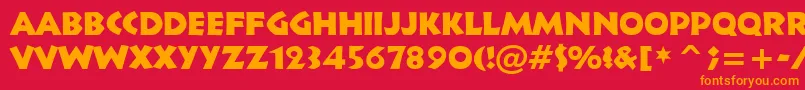 Informal011Bt Font – Orange Fonts on Red Background