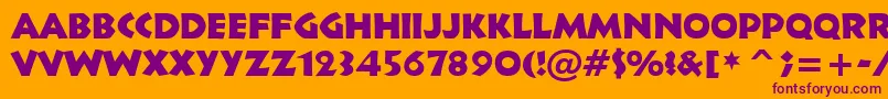 Informal011Bt-Schriftart – Violette Schriften auf orangefarbenem Hintergrund