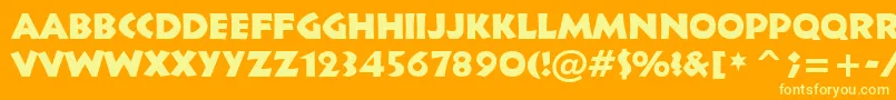 Informal011Bt-Schriftart – Gelbe Schriften auf orangefarbenem Hintergrund