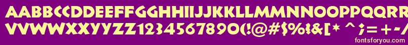 Informal011Bt Font – Yellow Fonts on Purple Background