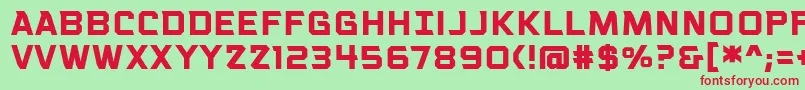 VoiceactivatedcapsbbBold Font – Red Fonts on Green Background