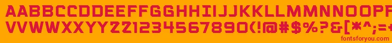 Шрифт VoiceactivatedcapsbbBold – красные шрифты на оранжевом фоне