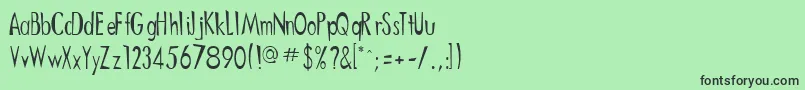 DitneesRegular Font – Black Fonts on Green Background