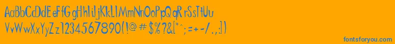 DitneesRegular Font – Blue Fonts on Orange Background