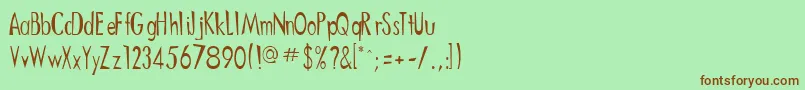 DitneesRegular Font – Brown Fonts on Green Background