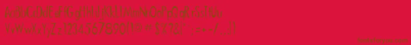 DitneesRegular Font – Brown Fonts on Red Background