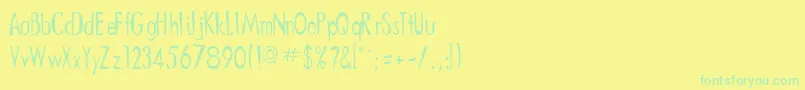 Шрифт DitneesRegular – зелёные шрифты на жёлтом фоне