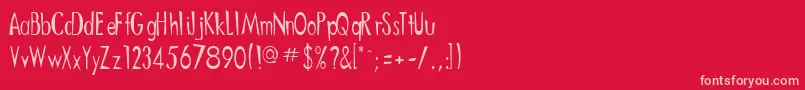 DitneesRegular Font – Pink Fonts on Red Background