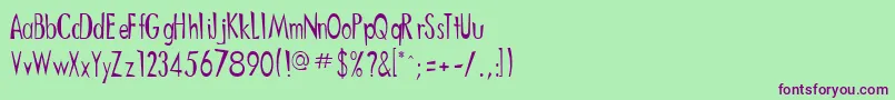 DitneesRegular Font – Purple Fonts on Green Background