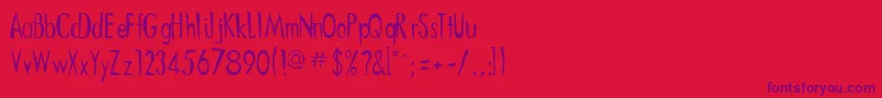 DitneesRegular Font – Purple Fonts on Red Background
