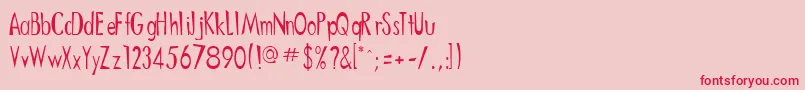 DitneesRegular Font – Red Fonts on Pink Background