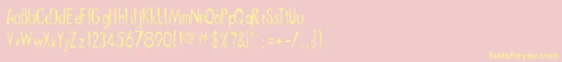 DitneesRegular Font – Yellow Fonts on Pink Background