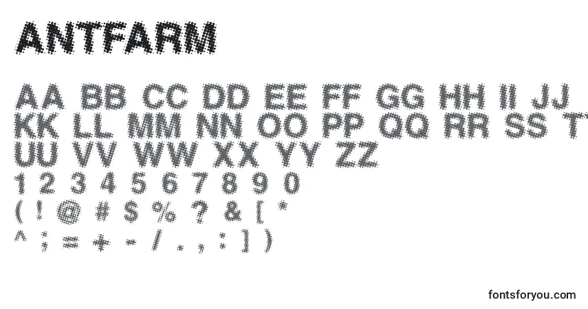 Шрифт Antfarm – алфавит, цифры, специальные символы