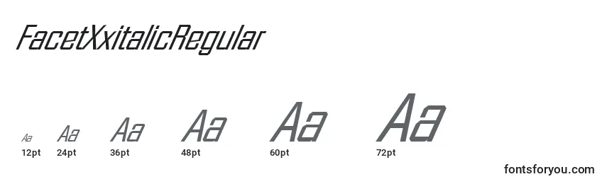 FacetXxitalicRegular Font Sizes