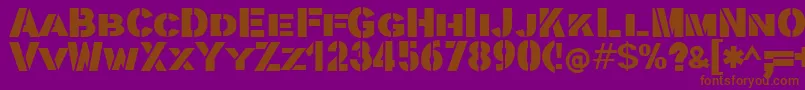 Stencilla Font – Brown Fonts on Purple Background