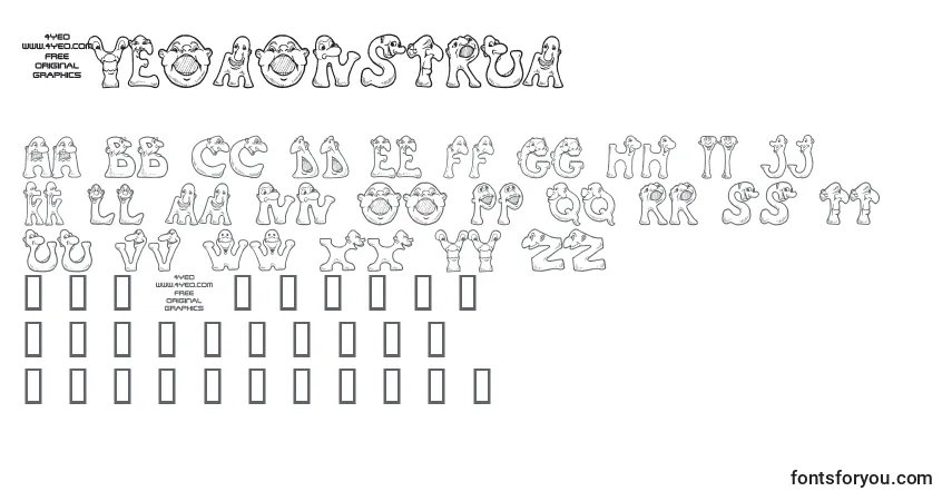 A fonte 4yeomonstrum – alfabeto, números, caracteres especiais