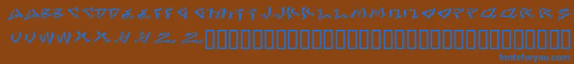 Шрифт LhfDefWriterConvex – синие шрифты на коричневом фоне