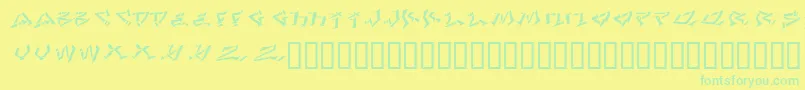Шрифт LhfDefWriterConvex – зелёные шрифты на жёлтом фоне