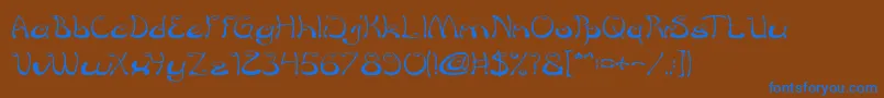 CroissantSandwich Font – Blue Fonts on Brown Background