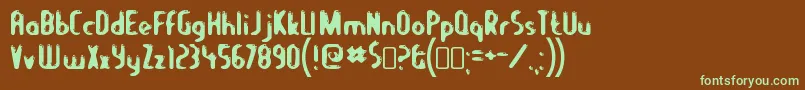 Шрифт LetseatRegular – зелёные шрифты на коричневом фоне