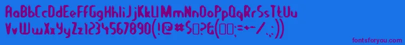 LetseatRegular Font – Purple Fonts on Blue Background