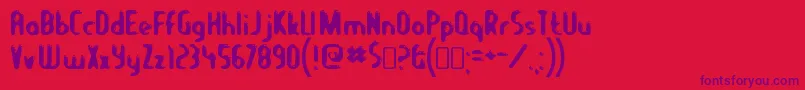 LetseatRegular Font – Purple Fonts on Red Background