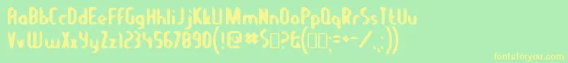 フォントLetseatRegular – 黄色の文字が緑の背景にあります