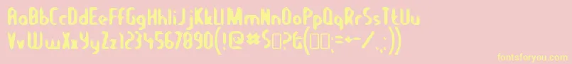 LetseatRegular Font – Yellow Fonts on Pink Background