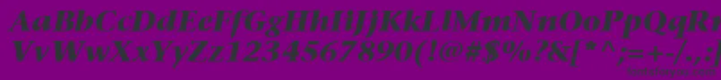 ItcStoneSerifLtBoldItalic-Schriftart – Schwarze Schriften auf violettem Hintergrund