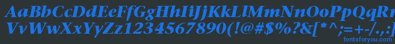 ItcStoneSerifLtBoldItalic Font – Blue Fonts on Black Background