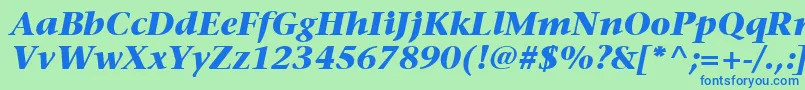 ItcStoneSerifLtBoldItalic Font – Blue Fonts on Green Background