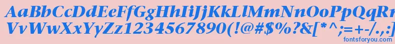 ItcStoneSerifLtBoldItalic Font – Blue Fonts on Pink Background