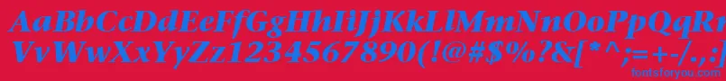 ItcStoneSerifLtBoldItalic Font – Blue Fonts on Red Background