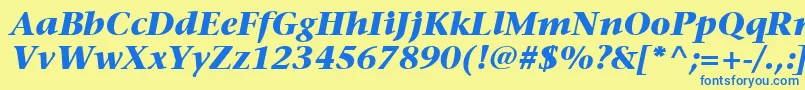ItcStoneSerifLtBoldItalic Font – Blue Fonts on Yellow Background