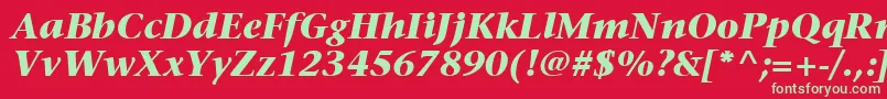 Czcionka ItcStoneSerifLtBoldItalic – zielone czcionki na czerwonym tle