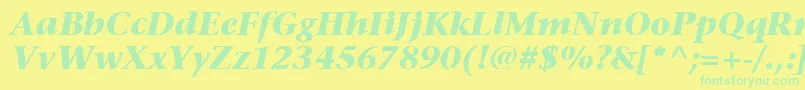ItcStoneSerifLtBoldItalic Font – Green Fonts on Yellow Background