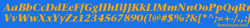 ItcStoneSerifLtBoldItalic Font – Orange Fonts on Blue Background