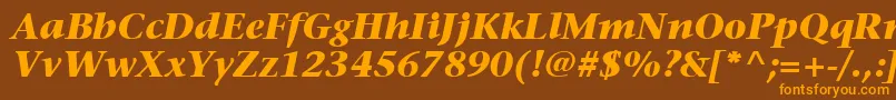 ItcStoneSerifLtBoldItalic Font – Orange Fonts on Brown Background