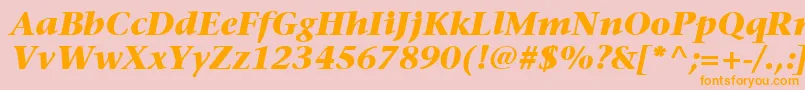 ItcStoneSerifLtBoldItalic Font – Orange Fonts on Pink Background