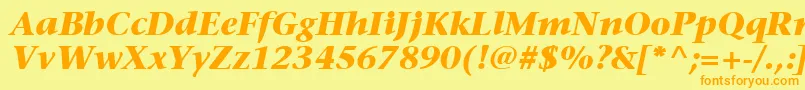 ItcStoneSerifLtBoldItalic Font – Orange Fonts on Yellow Background