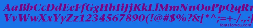 ItcStoneSerifLtBoldItalic Font – Purple Fonts on Blue Background