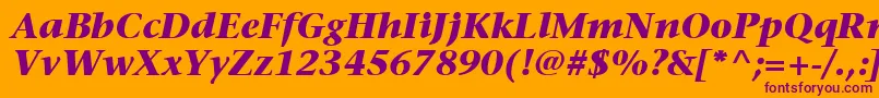 ItcStoneSerifLtBoldItalic Font – Purple Fonts on Orange Background