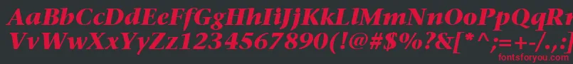 ItcStoneSerifLtBoldItalic Font – Red Fonts on Black Background