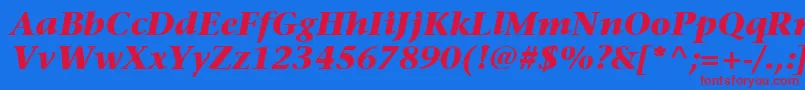 ItcStoneSerifLtBoldItalic Font – Red Fonts on Blue Background