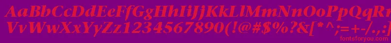 Шрифт ItcStoneSerifLtBoldItalic – красные шрифты на фиолетовом фоне